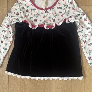 Matilda Jane black velvet Floral Top